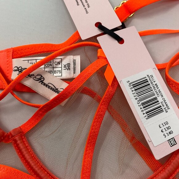 Agent Provocateur Zella Neon Orange Bra NWT - Picture 12 of 13